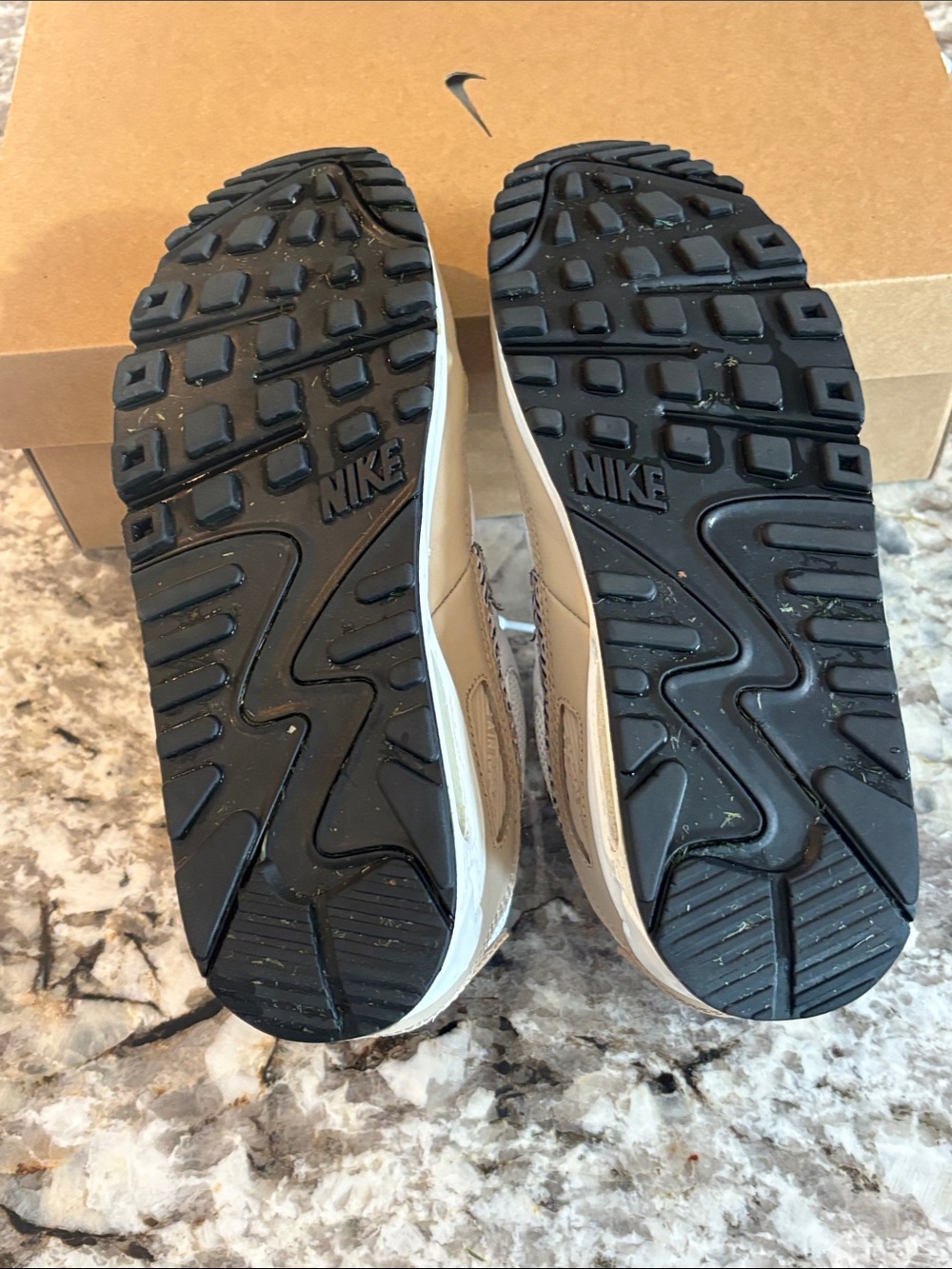 Nike Women's White and Tan Sneakers with Patterned Swoosh - Picture 10 of 10